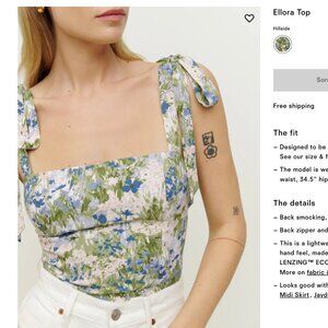 Reformation Ellora Top Hillside - Size 4